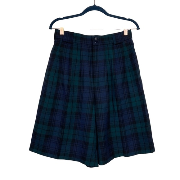 Black Watch Tartan Wool Shorts - Picture 1 of 6